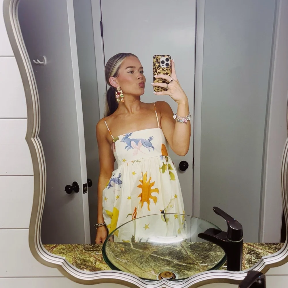 Zara Voluminous Printed Dress - Picture 4 of 5
